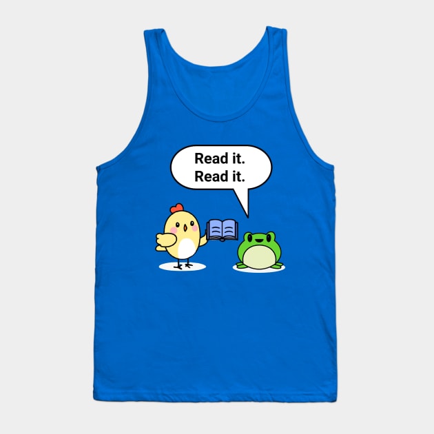 "A chicken walked into a library" joke Tank Top by Distinct Designs NZ